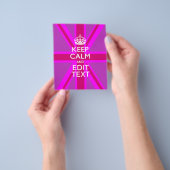 Pas je Keep Calm bewerkte tekst aan op roze Union  Flyer (Hand)