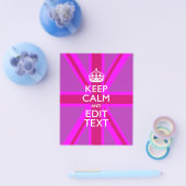 Pas je Keep Calm bewerkte tekst aan op roze Union  Flyer (Enkel)