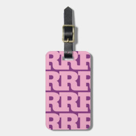 Pas je label aan, Vet monogrampatroon  Bagagelabel