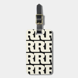 Pas je label aan, Vet monogrampatroon  Bagagelabel