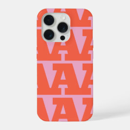Pas je letter aan, vet monogrampatroon  iPhone 15 pro case