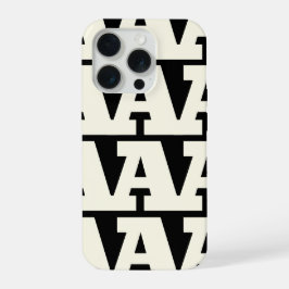 Pas je letter aan, vet monogrampatroon  iPhone 15 pro case