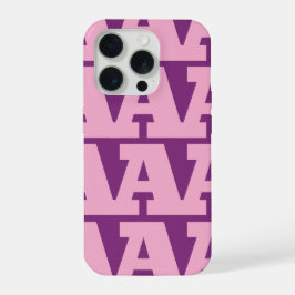 Pas je letter aan, vet monogrampatroon  iPhone 15 pro case