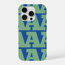 Pas je letter aan, vet monogrampatroon  iPhone 15 pro case
