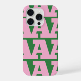 Pas je letter aan, vet monogrampatroon  iPhone 15 pro case