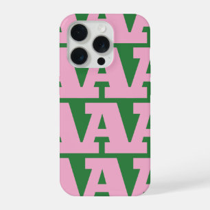 Pas je letter aan, vet monogrampatroon iPhone 15 pro case