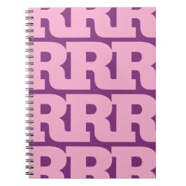 Pas je letter aan, vet monogrampatroon  notitieboek