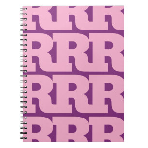 Pas je letter aan, vet monogrampatroon notitieboek