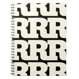 Pas je letter aan, vet monogrampatroon  notitieboek