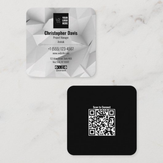 Pas je logo en QR-code visitekaartje aan (Voorkant / Achterkant)