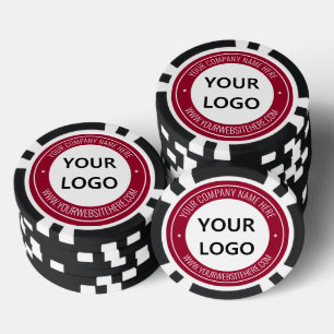 Pas je logo en tekst aan Zakelijke pokerchips
