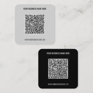 Pas je QR-code tekst en kleuren aan Zakelijke kaar Vierkante Visitekaartje