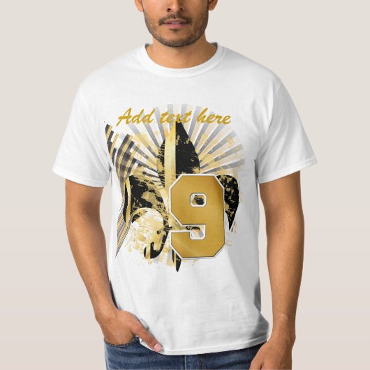 Pas je tekst aan, fleur de lis t-shirt (Voorkant)