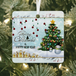 Pas je tekst aan Goud Kerstmis Gehuwd Keramiek Metalen Ornament