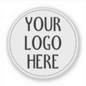 Pas je zwart-wit bedrijfslogo aan sticker (Voorkant)