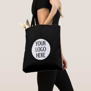 Pas je zwart-wit bedrijfslogo aan tote bag