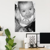 Pas je zwart-witfoto aan poster (Thuiskantoor)