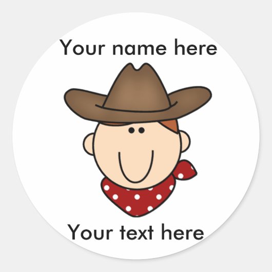 Pas jezelf Cowboy aan Ronde Sticker (Voorkant)