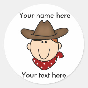 Pas jezelf Cowboy aan Ronde Sticker