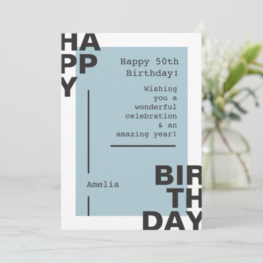 Pas Jouw naam en de 50e Groet Retro van de Dag van (Staand voorkant)