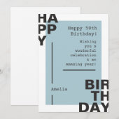 Pas Jouw naam en de 50e Groet Retro van de Dag van (Voorkant / Achterkant)