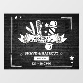 Pas kapper winkel polen symbolen aan raamsticker (Vel)