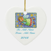 Pas kerstangel-Beer Folk Art Ornament aan (Achterkant)