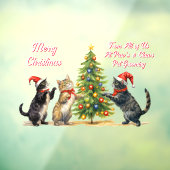 Pas Kerstkatten rond de Kerstboom aan Raamsticker (Vel 3)
