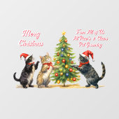 Pas Kerstkatten rond de Kerstboom aan Raamsticker (Vel)