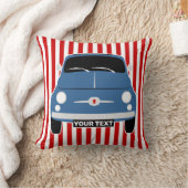 Pas  klassieke blauwe fiat 500 aan kussen (Deken)