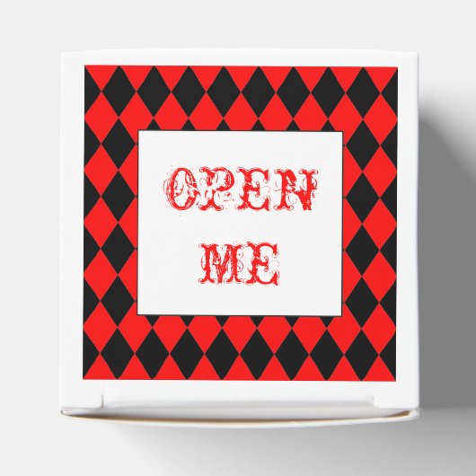 Pas kleur Mad Hatter Harlequin Box Bedankdoosjes (Bovenkant)