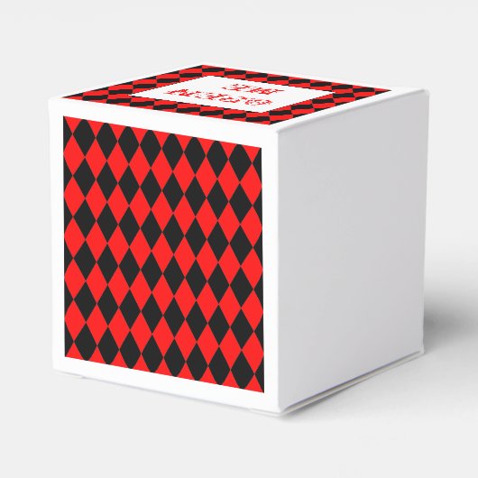 Pas kleur Mad Hatter Harlequin Box Bedankdoosjes (Achterkant)