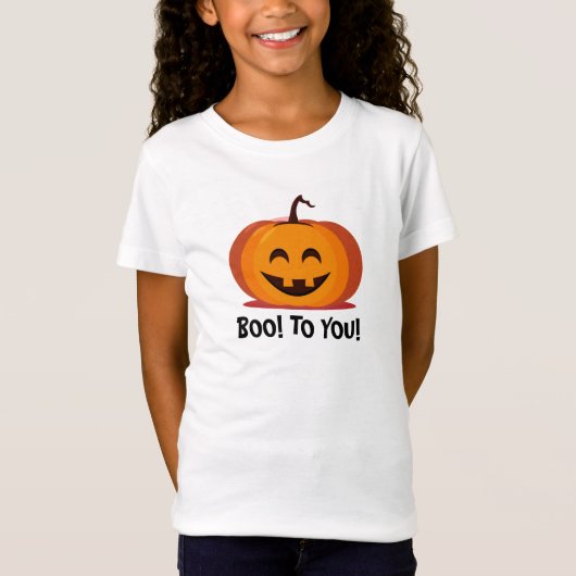 Pas Lachende Pompoen Halloween aan T-shirt (Voorkant)
