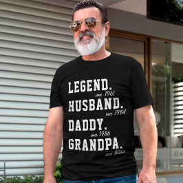 Pas Legend Husband Dad Grandpa met jaren aan T-shirt