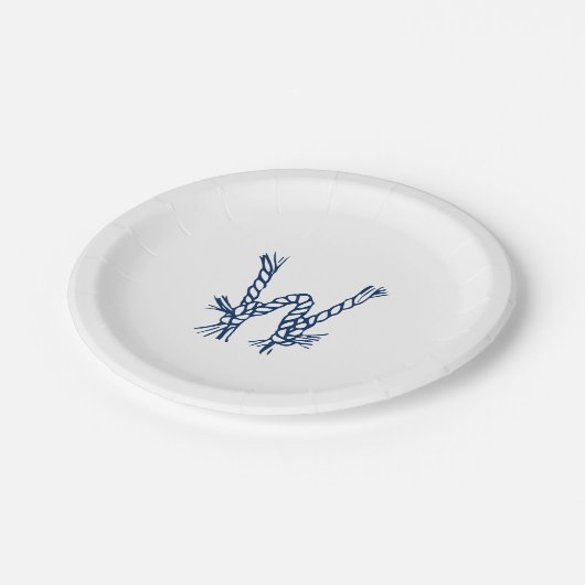 Pas letter nautische touw knopen partij papieren bordje (Gekanteld)