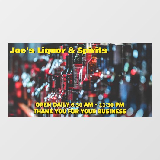 Pas Liquor Store Spirits Wine Front aan Raamsticker (Vel)