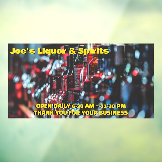 Pas Liquor Store Spirits Wine Front aan Raamsticker (Vel 3)