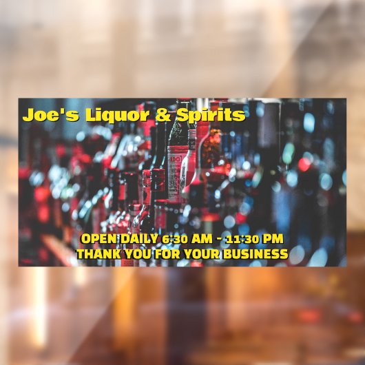 Pas Liquor Store Spirits Wine Front aan Raamsticker (Vel 2)
