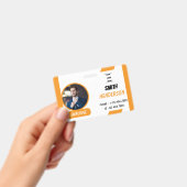 Pas logo van bedrijf toe op werknemersfoto Blauwe  Badge (Handheld)