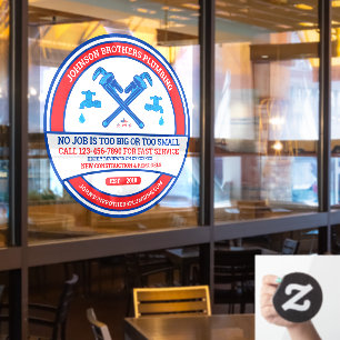 Pas Loodgieterscontractor Bedrijf Grote Front aan Raamsticker