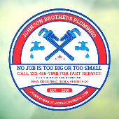 Pas Loodgieterscontractor Bedrijf Grote Front aan Raamsticker (Vel 3)