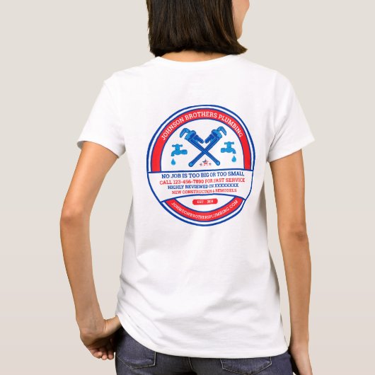 Pas Loodgieterscontractor Business Women's aan T-shirt (Achterkant)