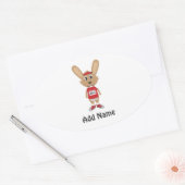 Pas lopende Bunny aan Ovale Sticker (Envelop)