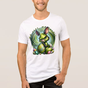 Pas me aan! -gefrustreerde konijn omhelst een ei, Tri-Blend shirt