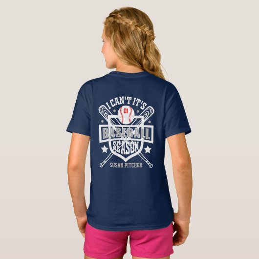 Pas me aan kan niet zijn Baseball Seizoennummer Po T-shirt (Achterkant volledig)