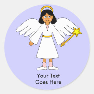 Pas me aan — Kindernatitivity Angel — Donker Ronde Sticker