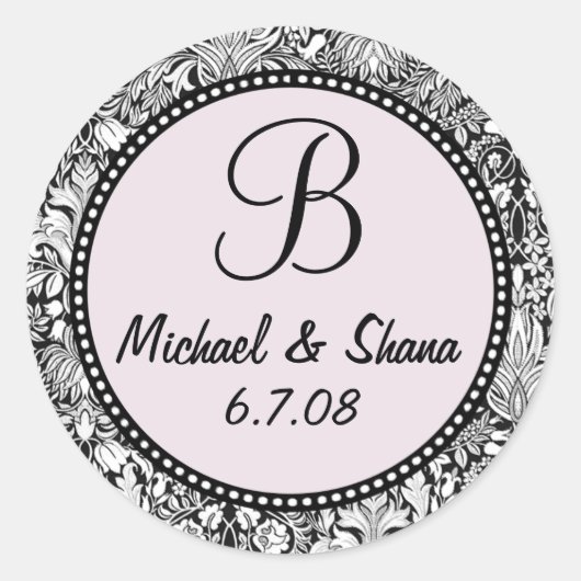 Pas me aan! ...Monogram bruiloft Sticker (Voorkant)