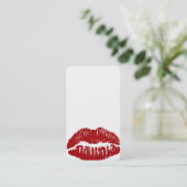 Pas me aan! Visitekaartje rode lippen (Staand voorkant)