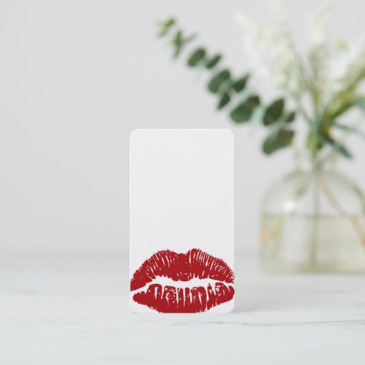 Pas me aan! Visitekaartje rode lippen (Staand voorkant)