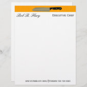 Pas ME Chef Santoku Knife Culinaire aan Custom Briefhoofd (Voorkant / Achterkant)